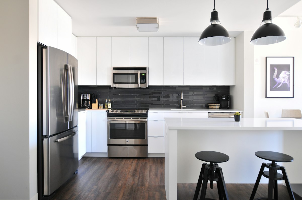 Bright, modern kitchen in a family home
