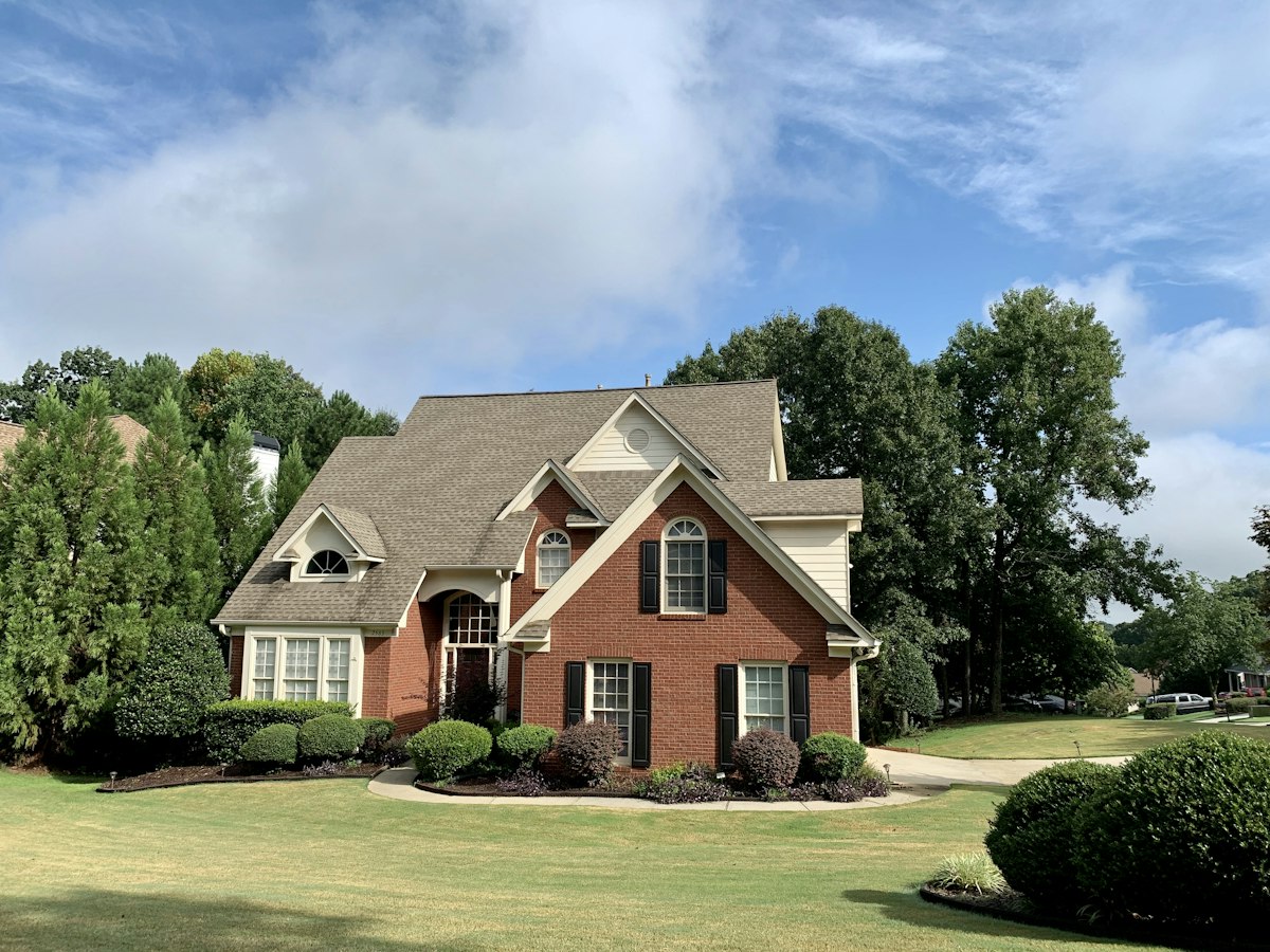 Suburban house with a tidy front lawn